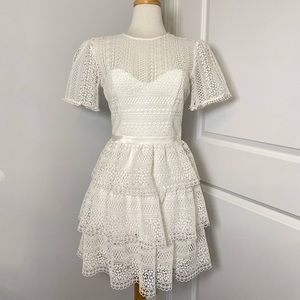 Bardot White Sweetheart neckline Dress